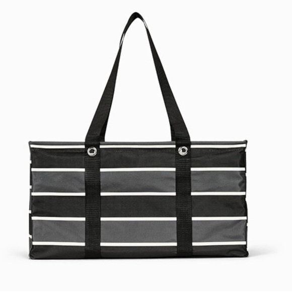 thirty-one Bags Black Varsity Stripe Large Utility Tote Poshmark